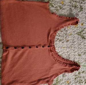 Coral ruffled crop top